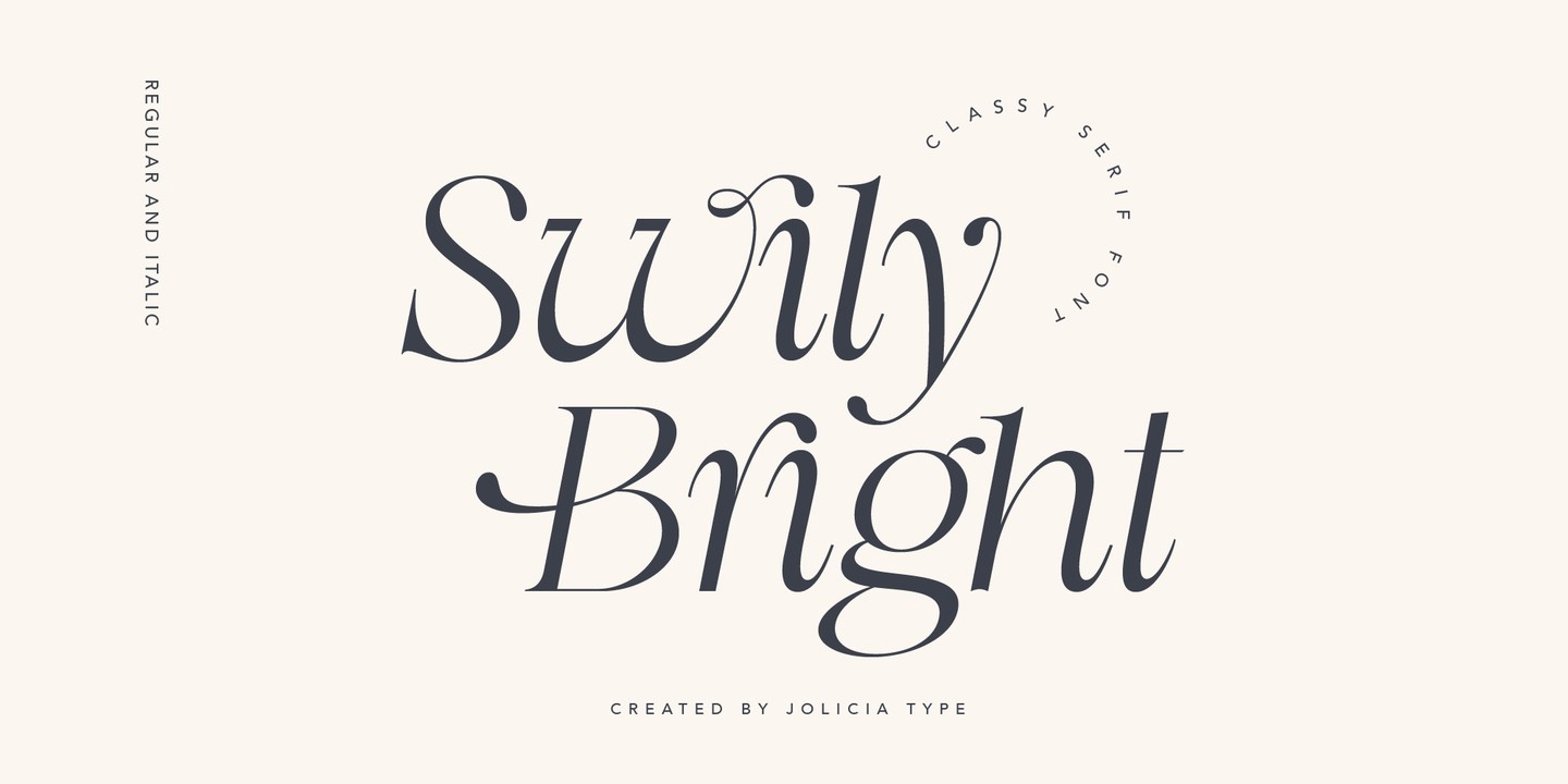 Ejemplo de fuente Swily Bright Regular