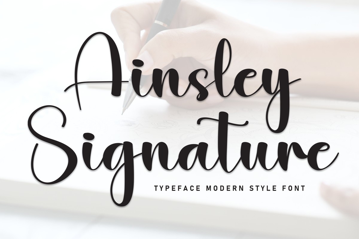 Ejemplo de fuente Ainsley Signature