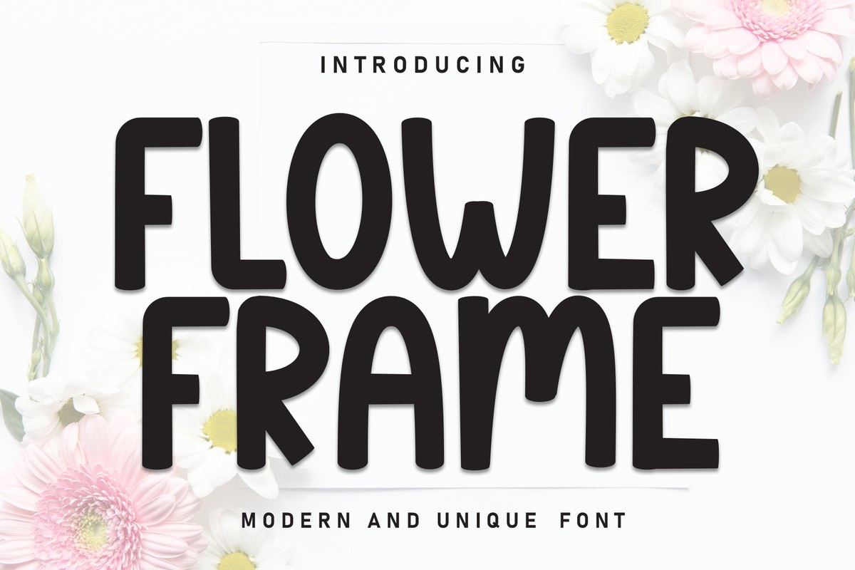 Ejemplo de fuente Flower Frame Regular