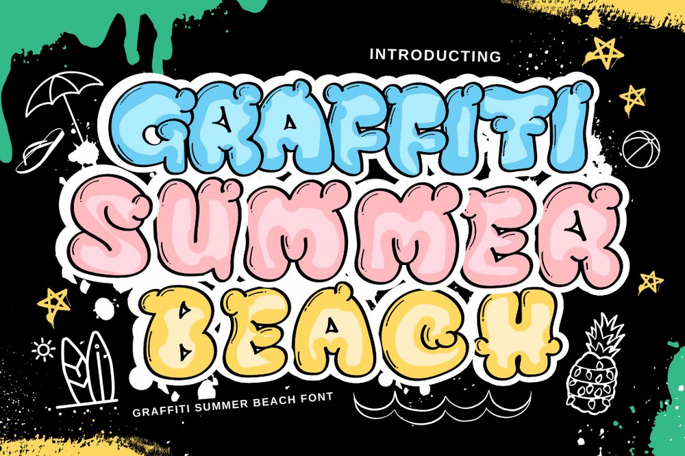 Ejemplo de fuente Graffiti Summer Beach