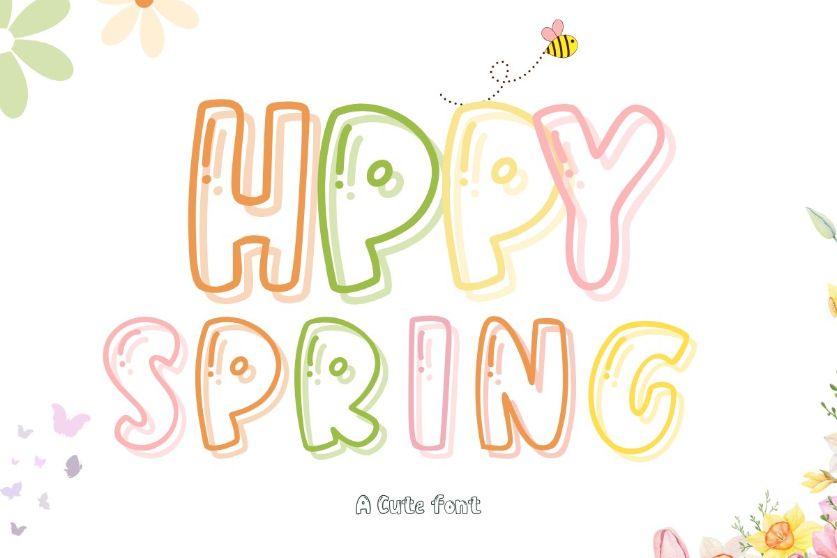 Ejemplo de fuente Happy Spring Regular