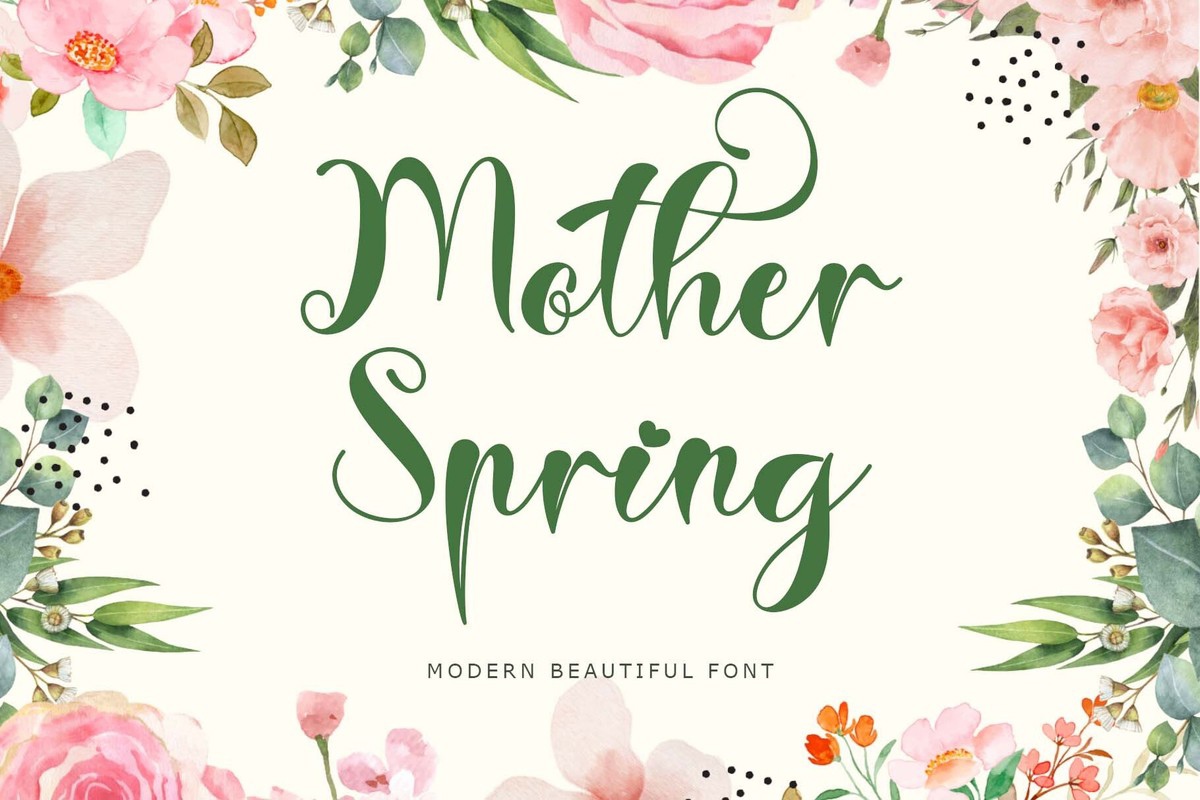 Ejemplo de fuente Mother Spring Regular