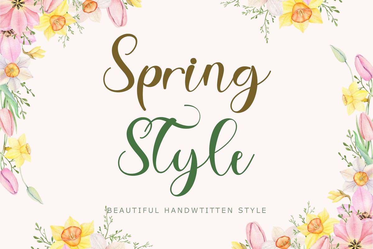 Ejemplo de fuente Spring Style Regular