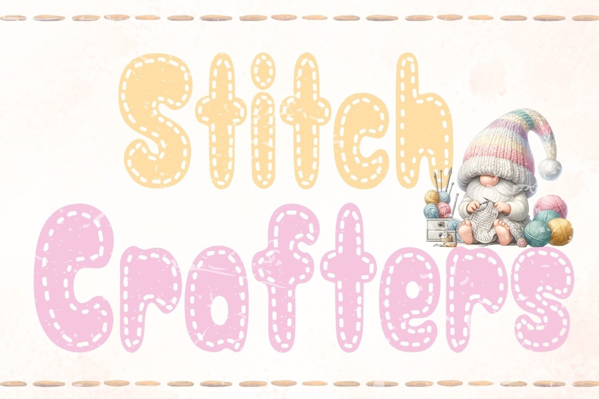 Ejemplo de fuente Stitch Crafters Regular