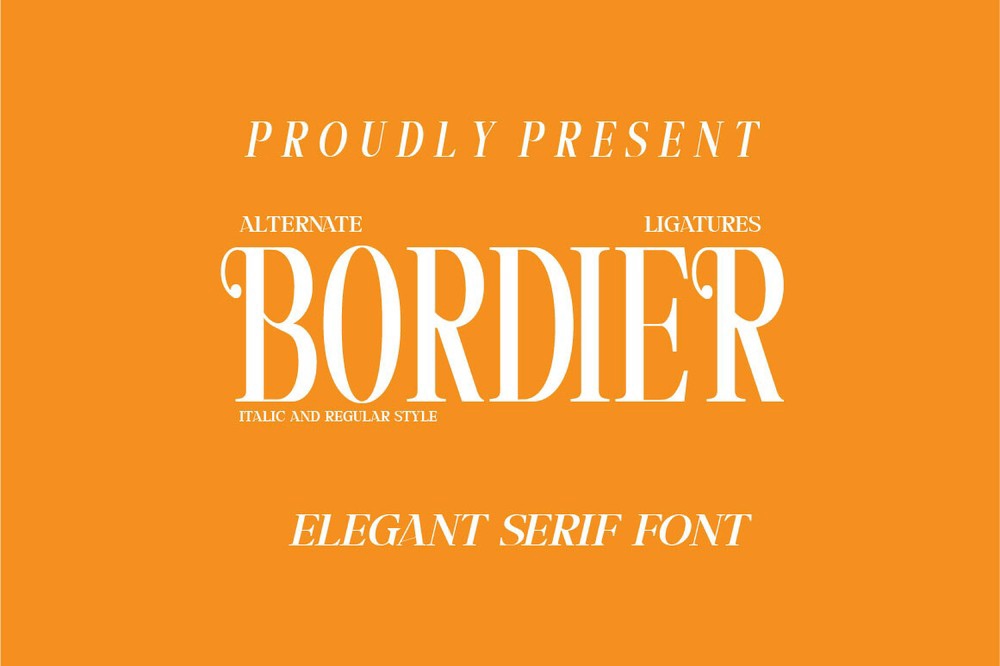 Ejemplo de fuente Bordier Italic