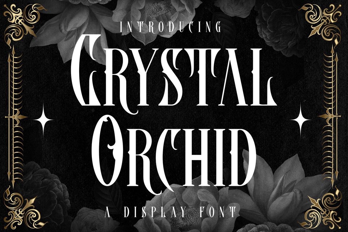 Ejemplo de fuente Crystal Orchid Regular