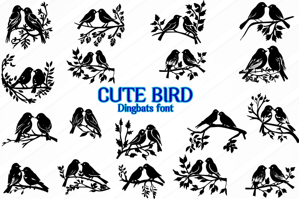 Ejemplo de fuente Cute Bird Regular