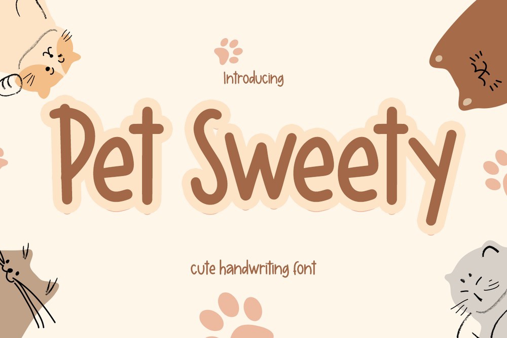 Ejemplo de fuente Pet Sweety Regular