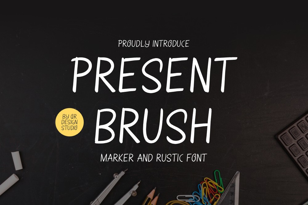 Ejemplo de fuente Present Brush Regular