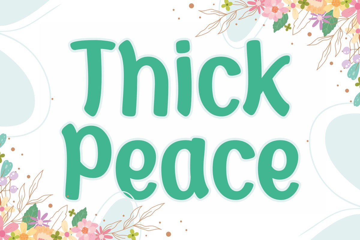 Ejemplo de fuente Thick Peace