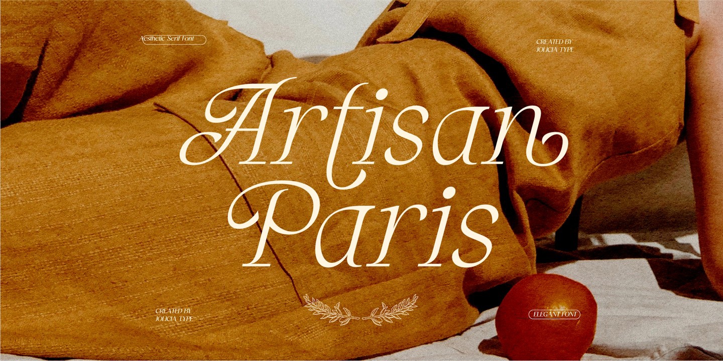 Ejemplo de fuente Artisan Paris Italic