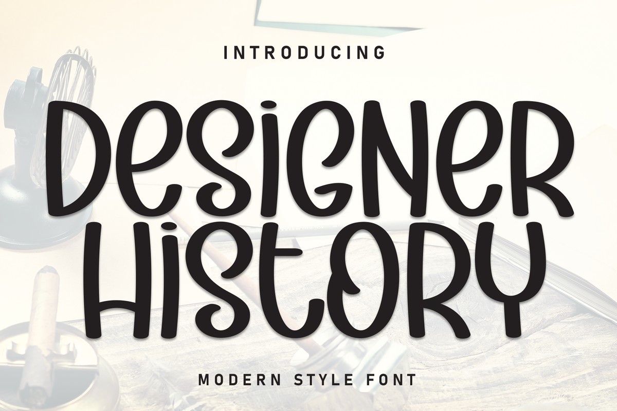 Ejemplo de fuente Designer History Regular