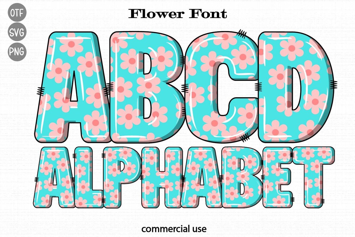 Ejemplo de fuente Flower Font