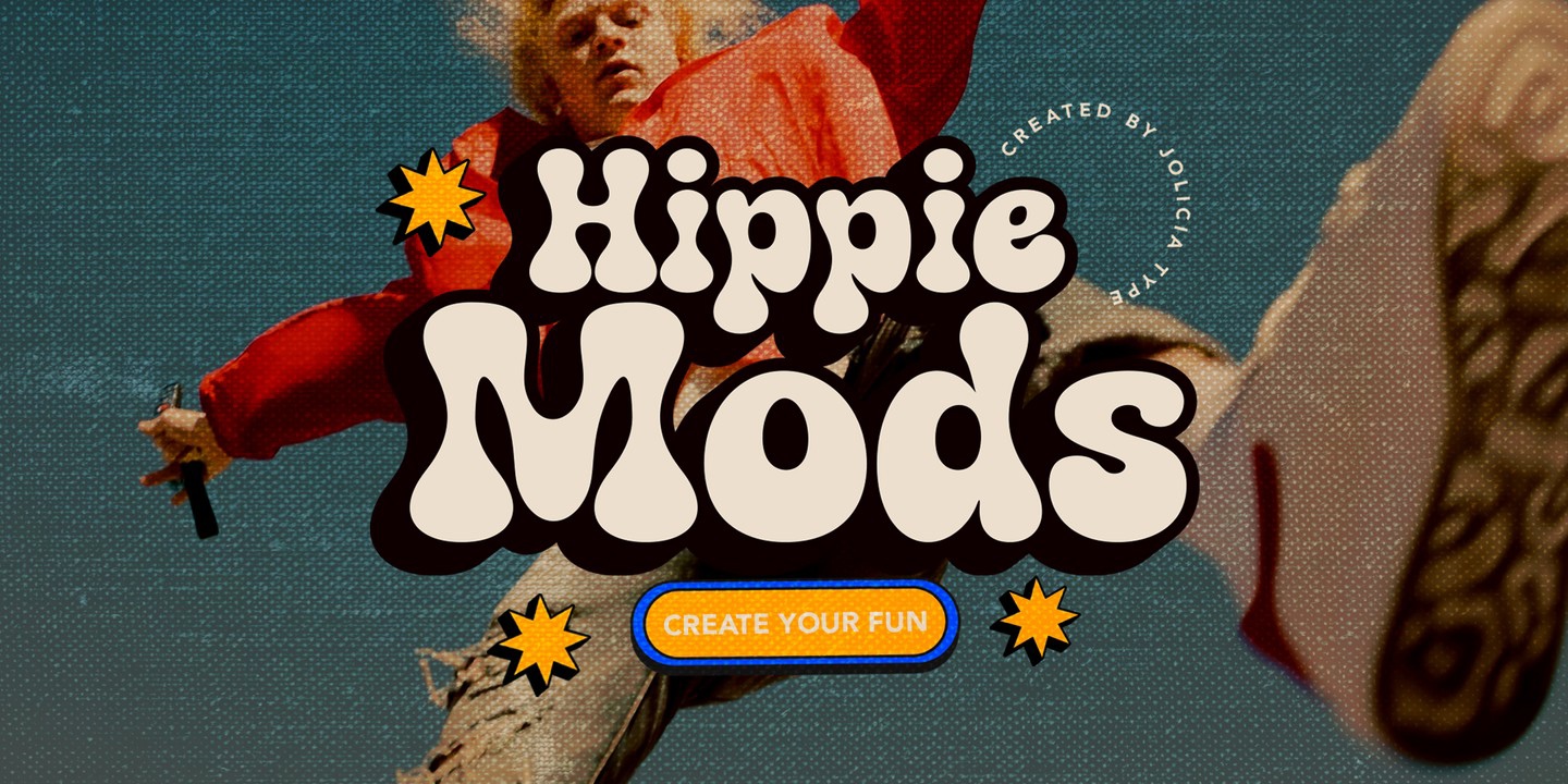 Ejemplo de fuente Hippie Mods