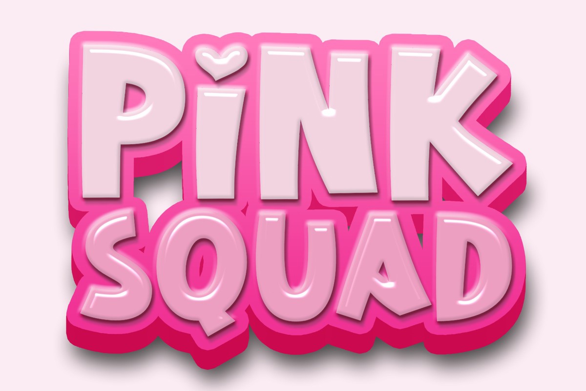 Ejemplo de fuente Pink Squad Regular