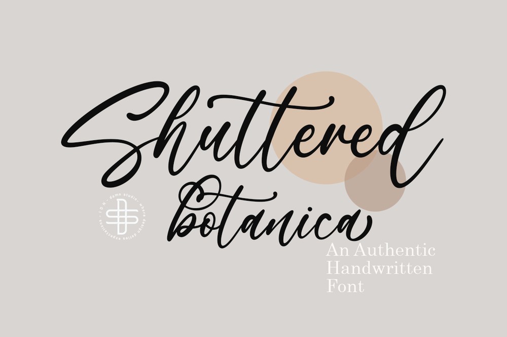 Ejemplo de fuente Shuttered Botanica Regular