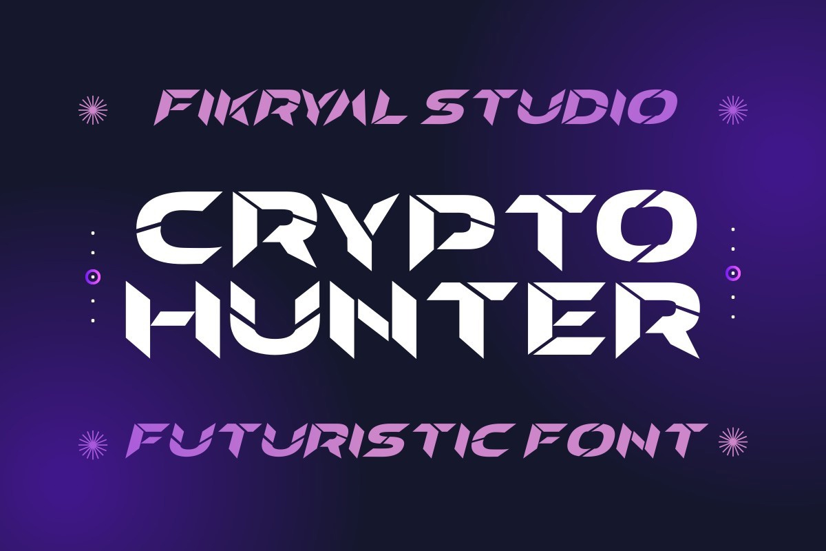 Ejemplo de fuente Crypto Hunter Italic