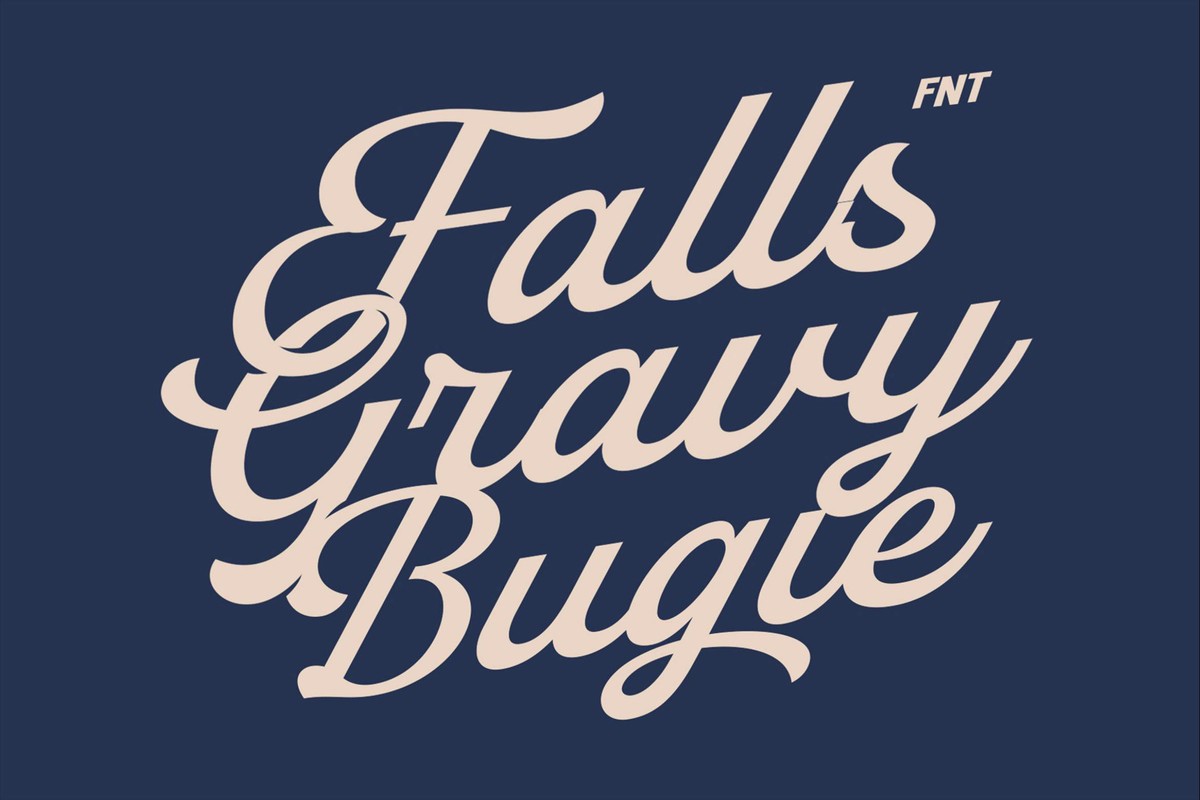 Ejemplo de fuente Falls Gravy Bugies Regular