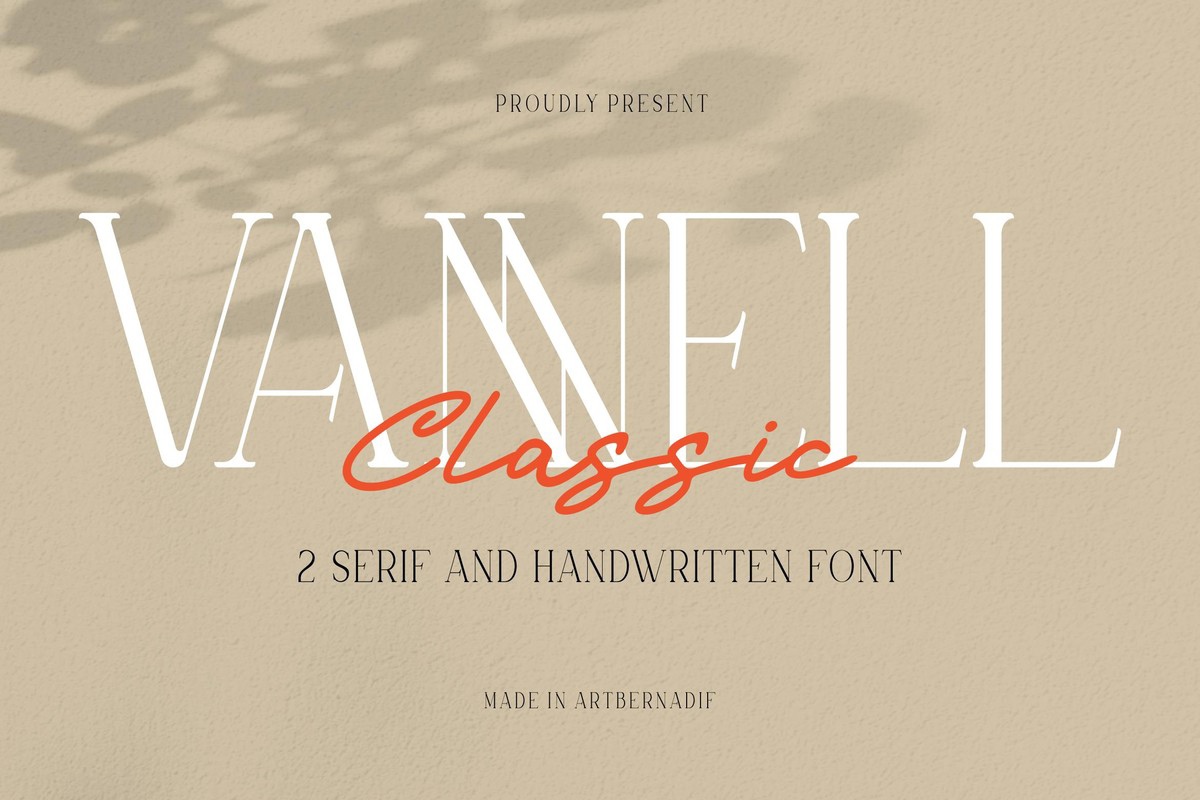 Ejemplo de fuente Vannell Classic Regular