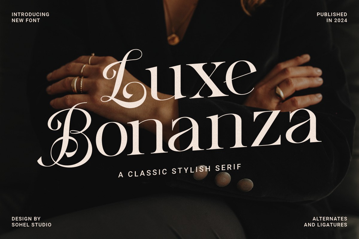 Ejemplo de fuente Luxe Bonanza Regular