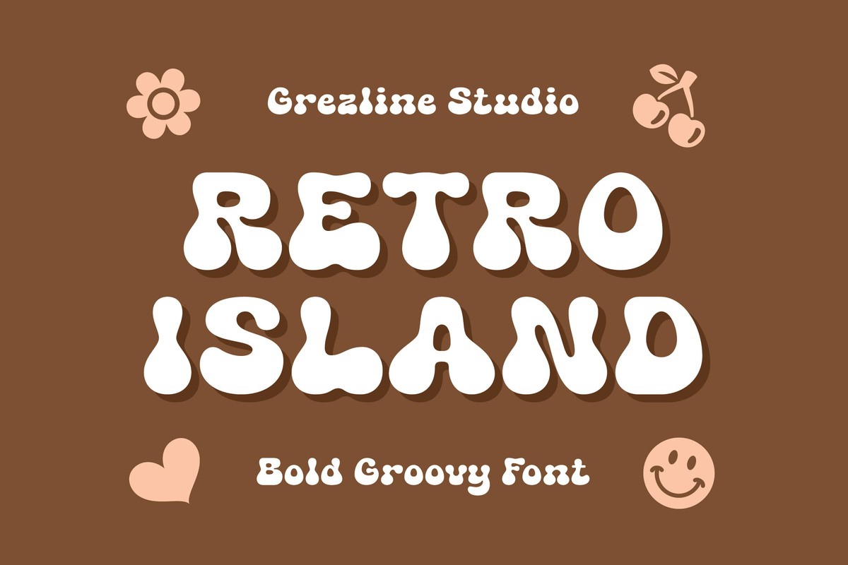 Ejemplo de fuente Retro Island