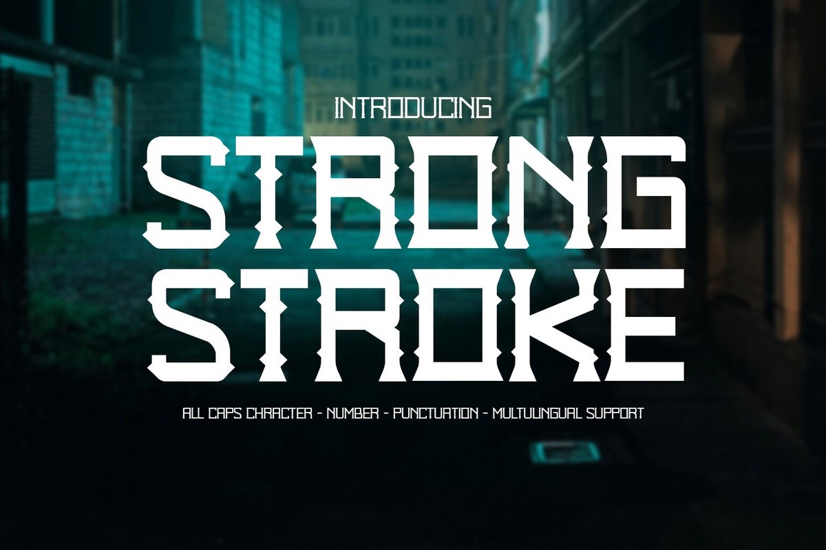 Ejemplo de fuente Strong Stroke