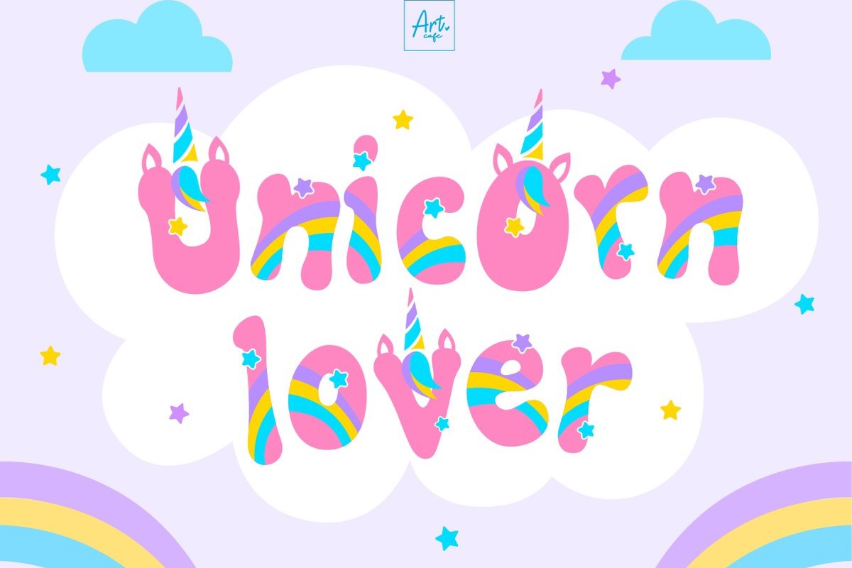 Ejemplo de fuente Unicorn Lover