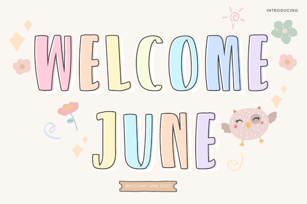 Ejemplo de fuente Welcome June