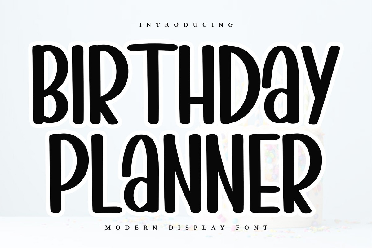 Ejemplo de fuente Birthday Planner Regular