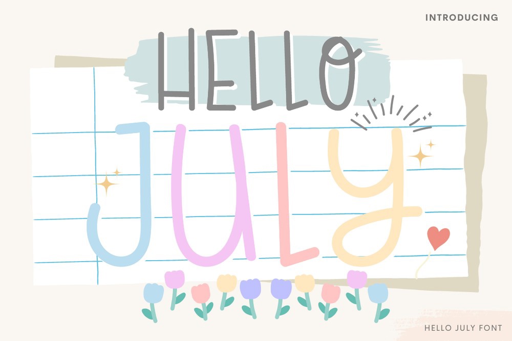 Ejemplo de fuente Hello July Regular