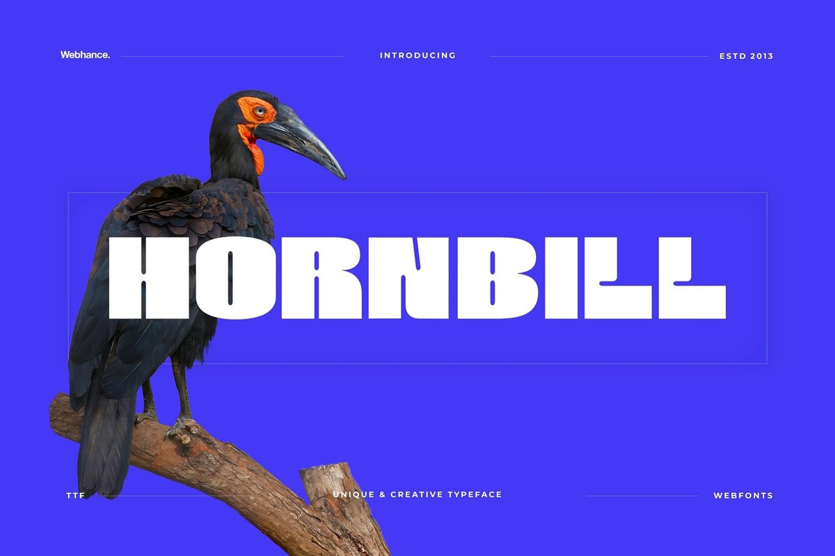 Ejemplo de fuente Hornbill Display Bold