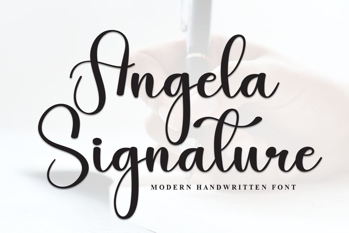 Ejemplo de fuente Angela Signature