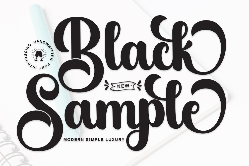 Ejemplo de fuente Black Sample Regular