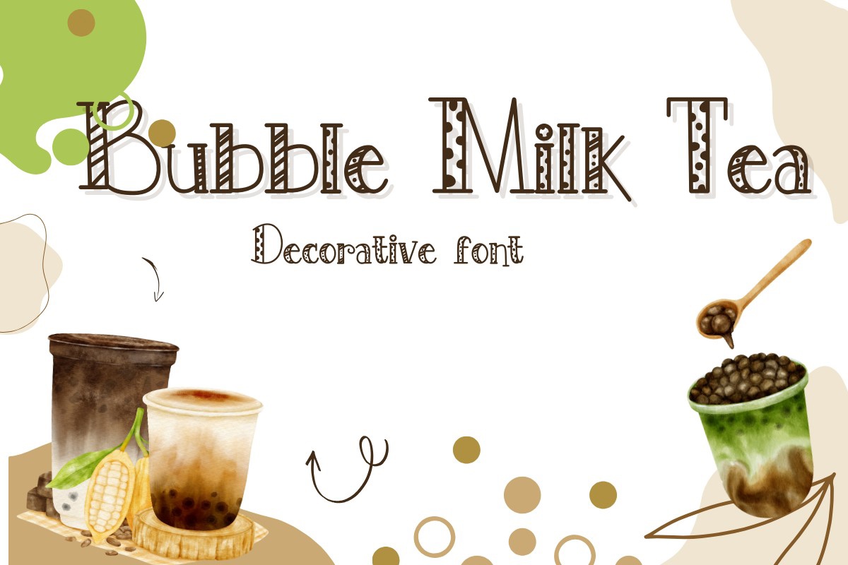 Ejemplo de fuente Bubble Milk Tea