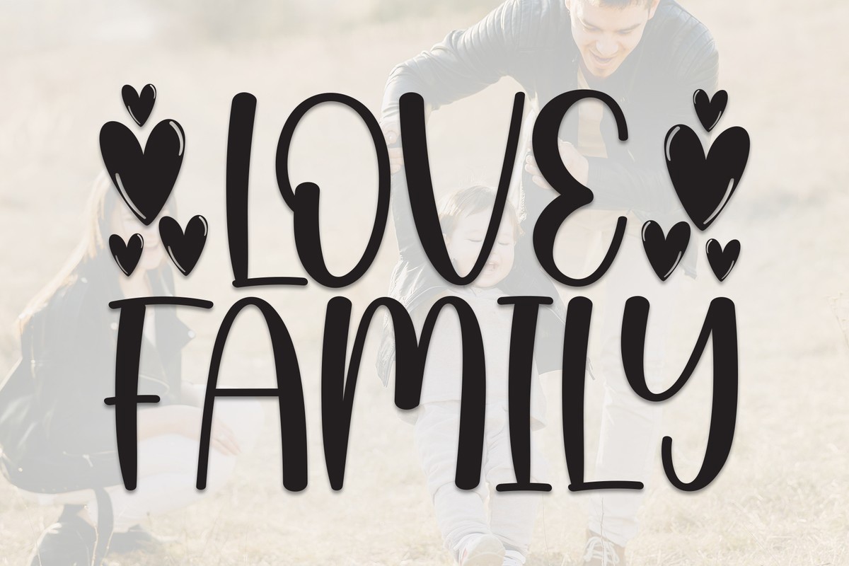 Ejemplo de fuente Love Family