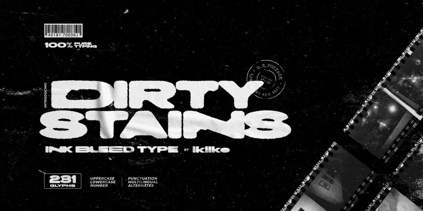 Ejemplo de fuente Dirty Stains