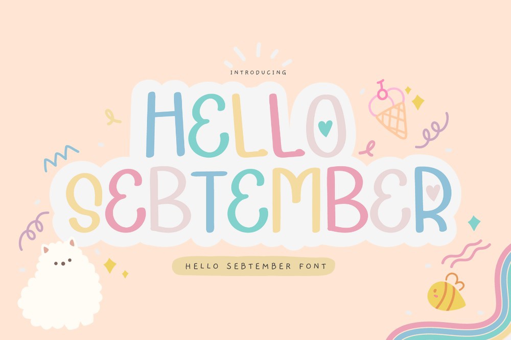 Ejemplo de fuente Hello September Regular