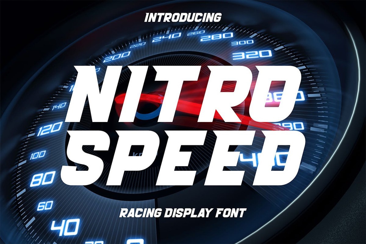 Ejemplo de fuente Nitro Speed Regular