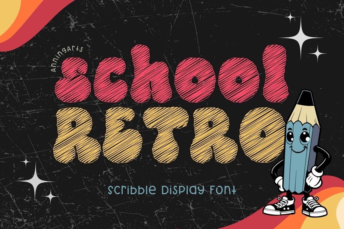 Ejemplo de fuente School Retro