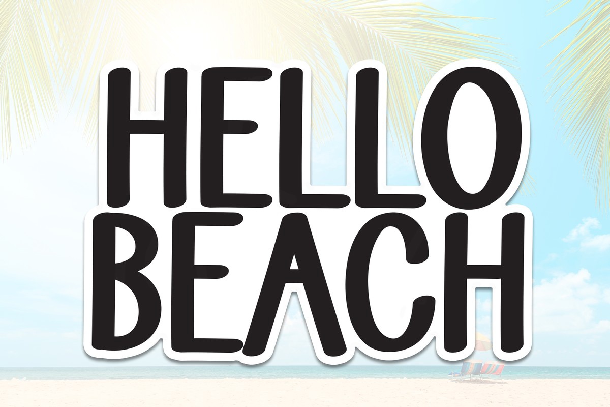 Ejemplo de fuente Hello Beach Regular