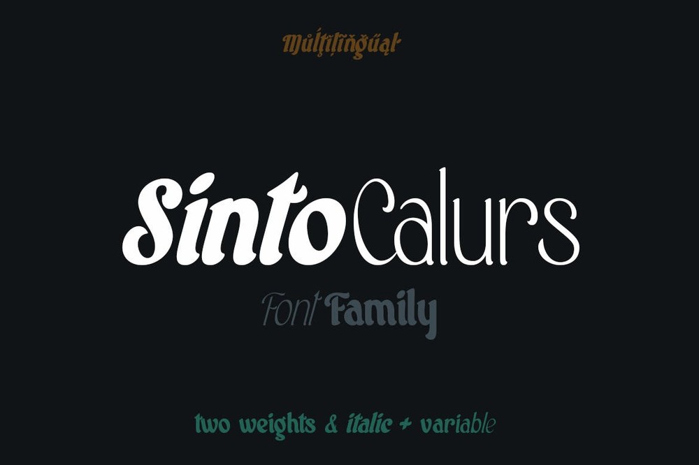 Ejemplo de fuente Sinto Calurs Light Italic