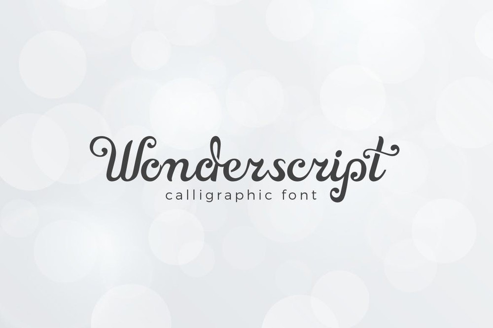 Ejemplo de fuente Wonderscript Regular