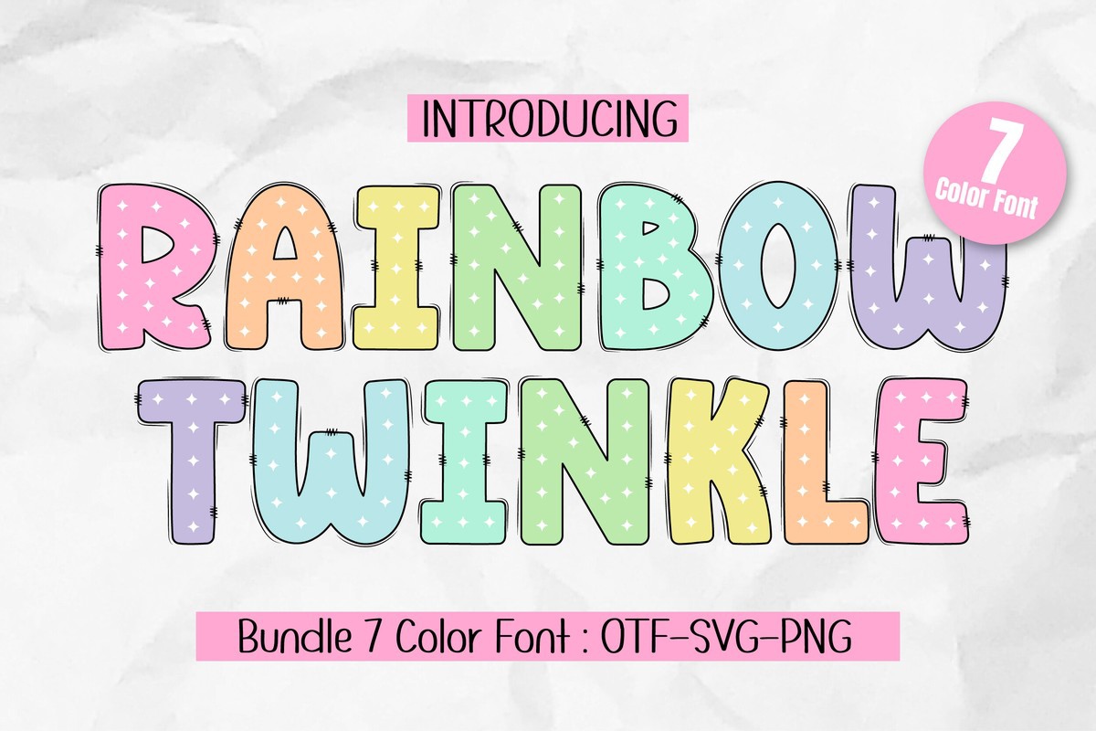 Ejemplo de fuente Rainbow Twinkle