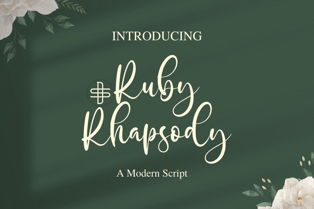 Ejemplo de fuente Ruby Rhapsody Regular