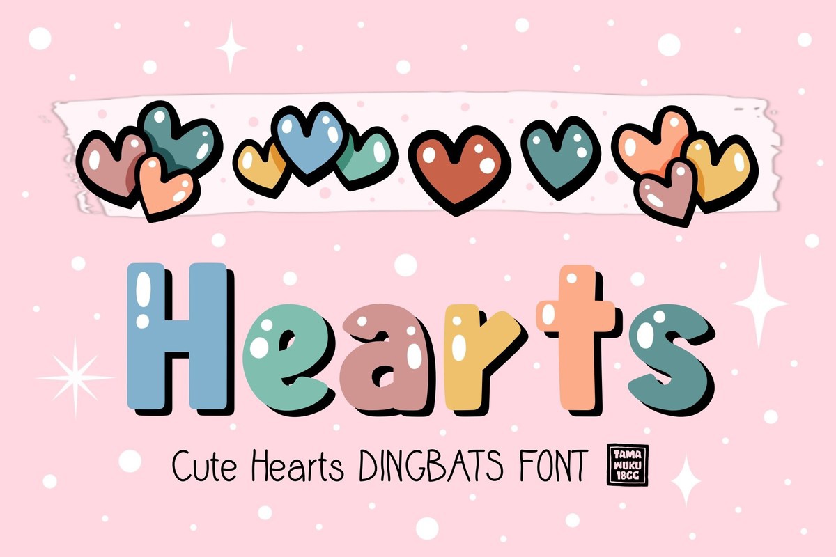 Ejemplo de fuente Cute Hearts