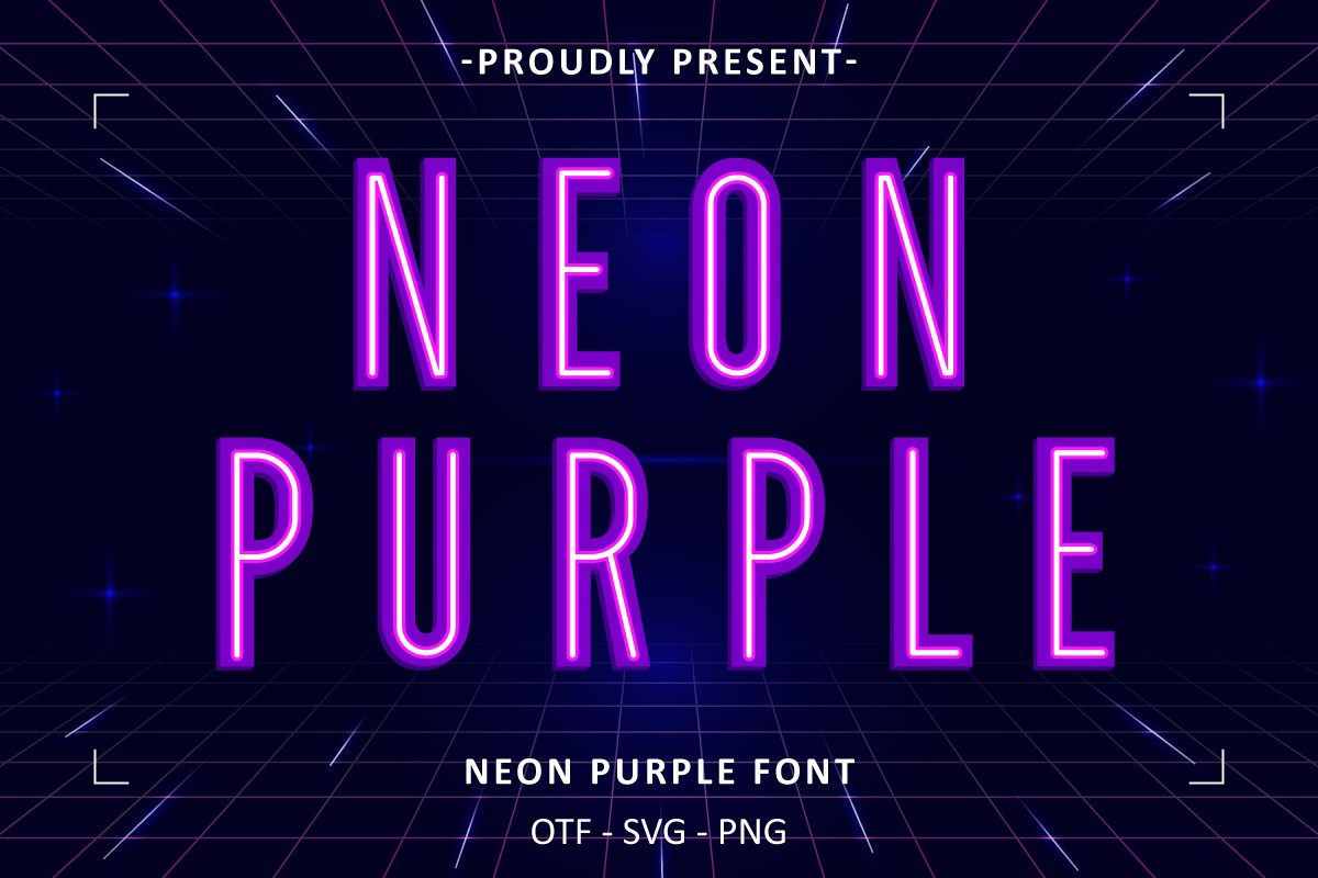 Ejemplo de fuente Neon Purple Regular