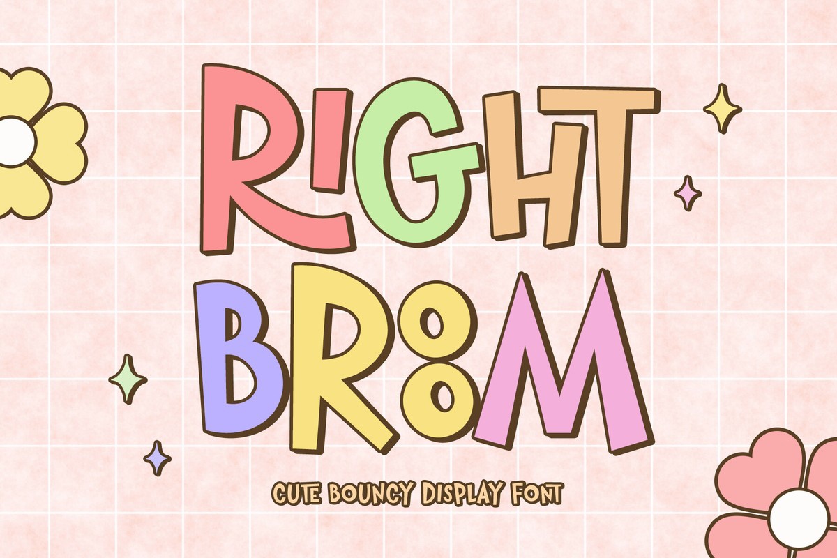 Ejemplo de fuente Right Broom Regular