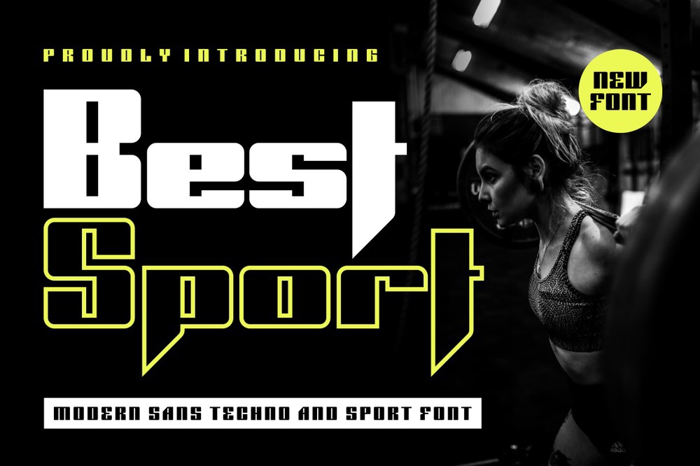 Ejemplo de fuente Best Sport Outline