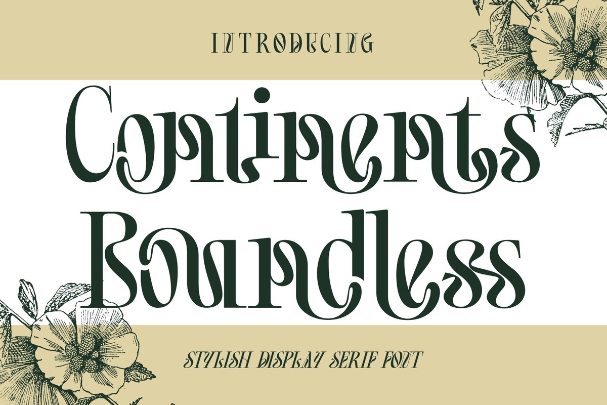 Ejemplo de fuente Continents Boundless Light Italic