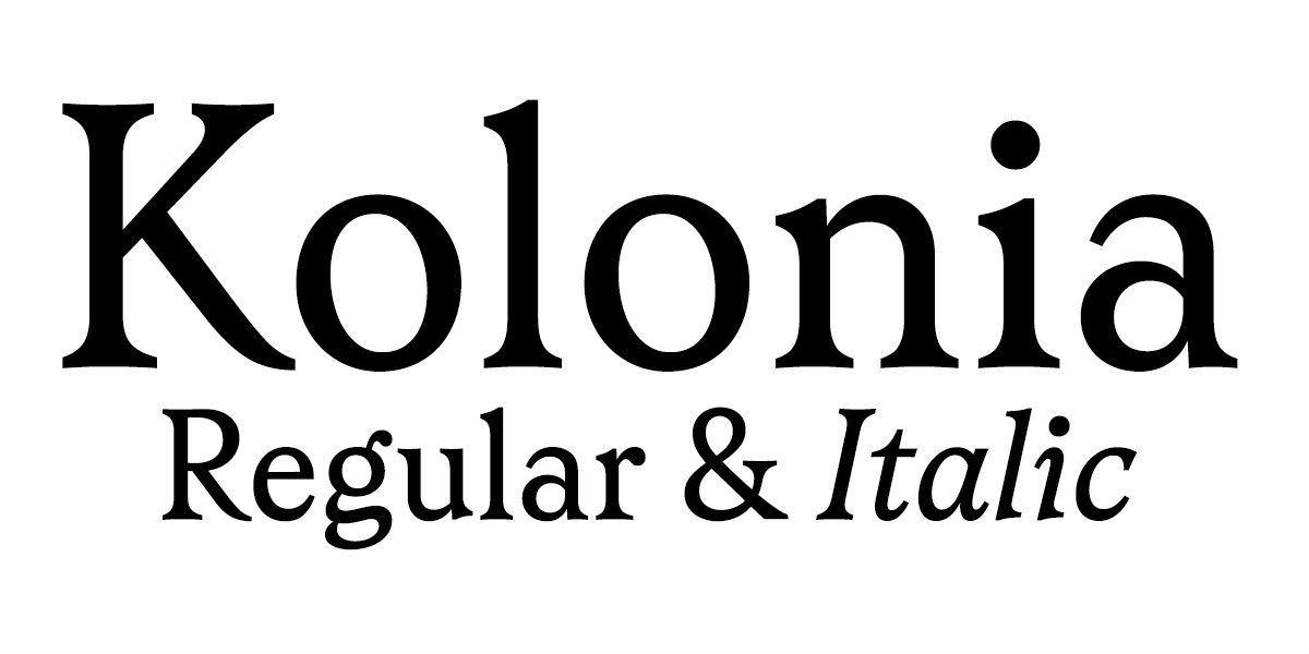 Ejemplo de fuente Kolonia Italic